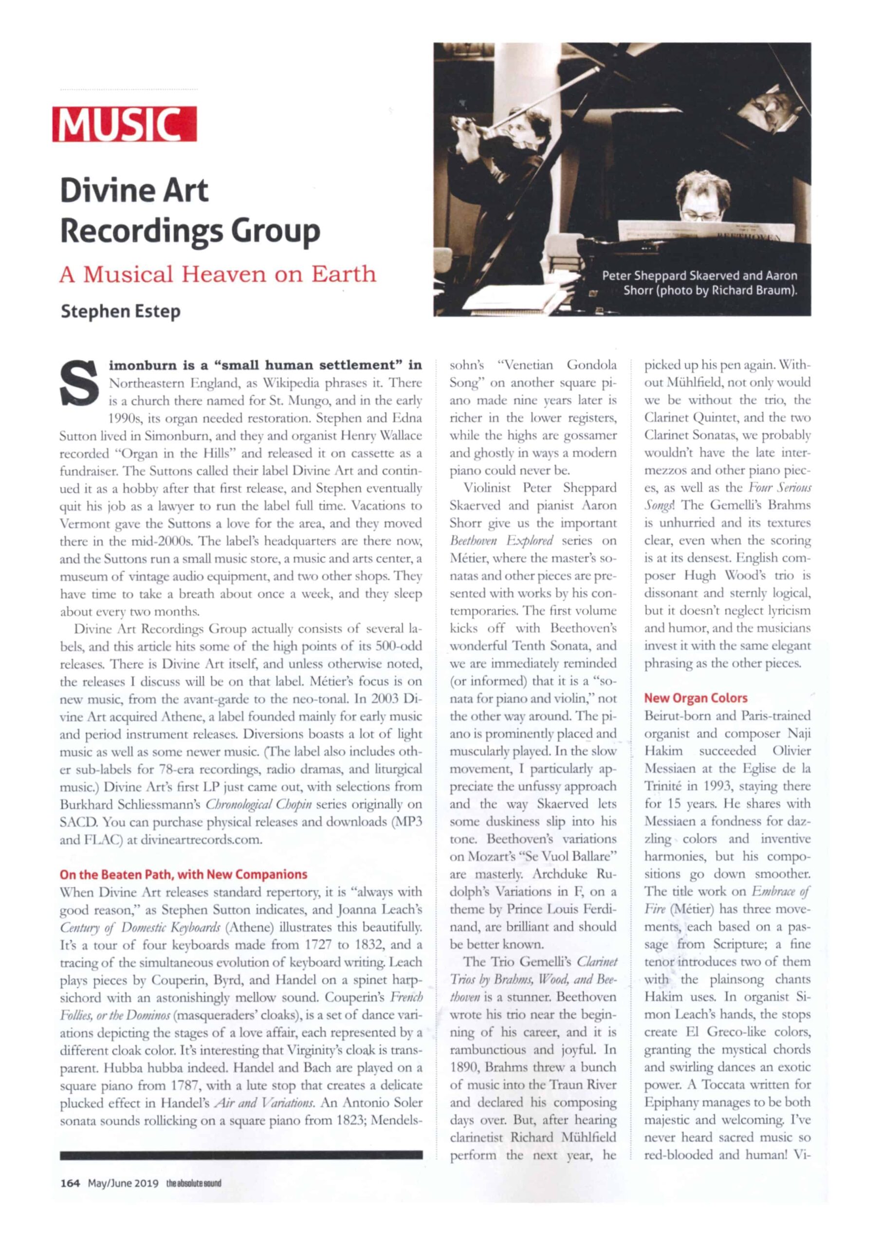 The Absolute Sound on Divine Art Recordings Page 1